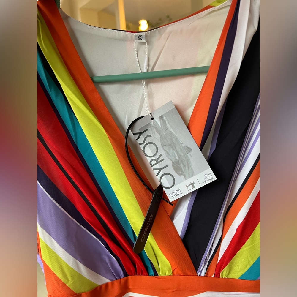 Oyrosy Rainbow Chiffon Maxi Dress - Picture 5 of 7